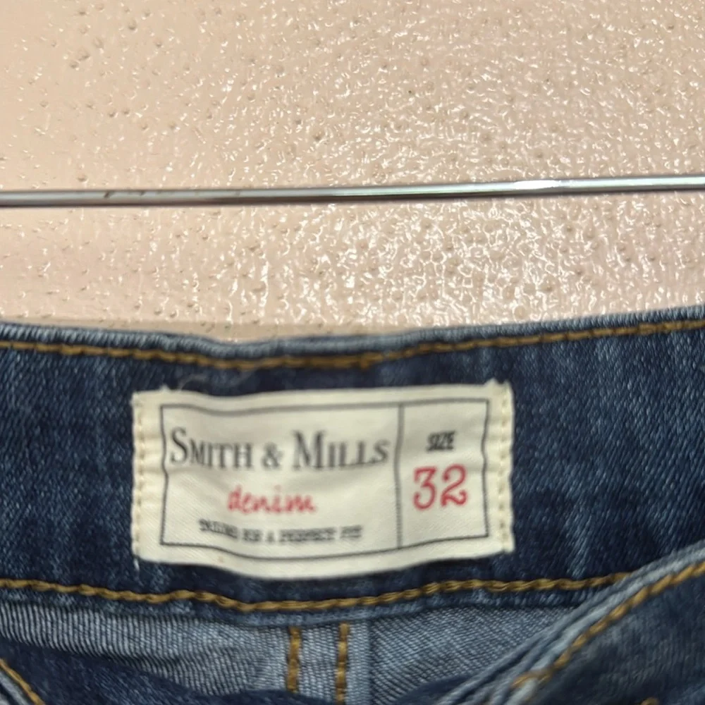 Smith and Mills Jeans Men's Size 32 x 30 Blue Denim Stretch Dark Wash • - Picture 2 of 7